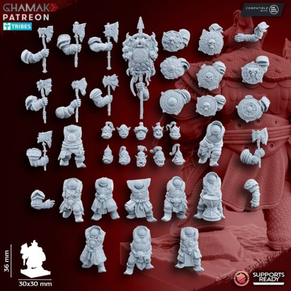 Grey waste orcs with melee weapon and shield - Image 2